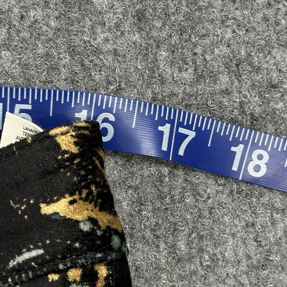 Free People Velvet Skinny Pant 12 Black Floral Print Retro Zip Pockets Mid Rise - Picture 13 of 14